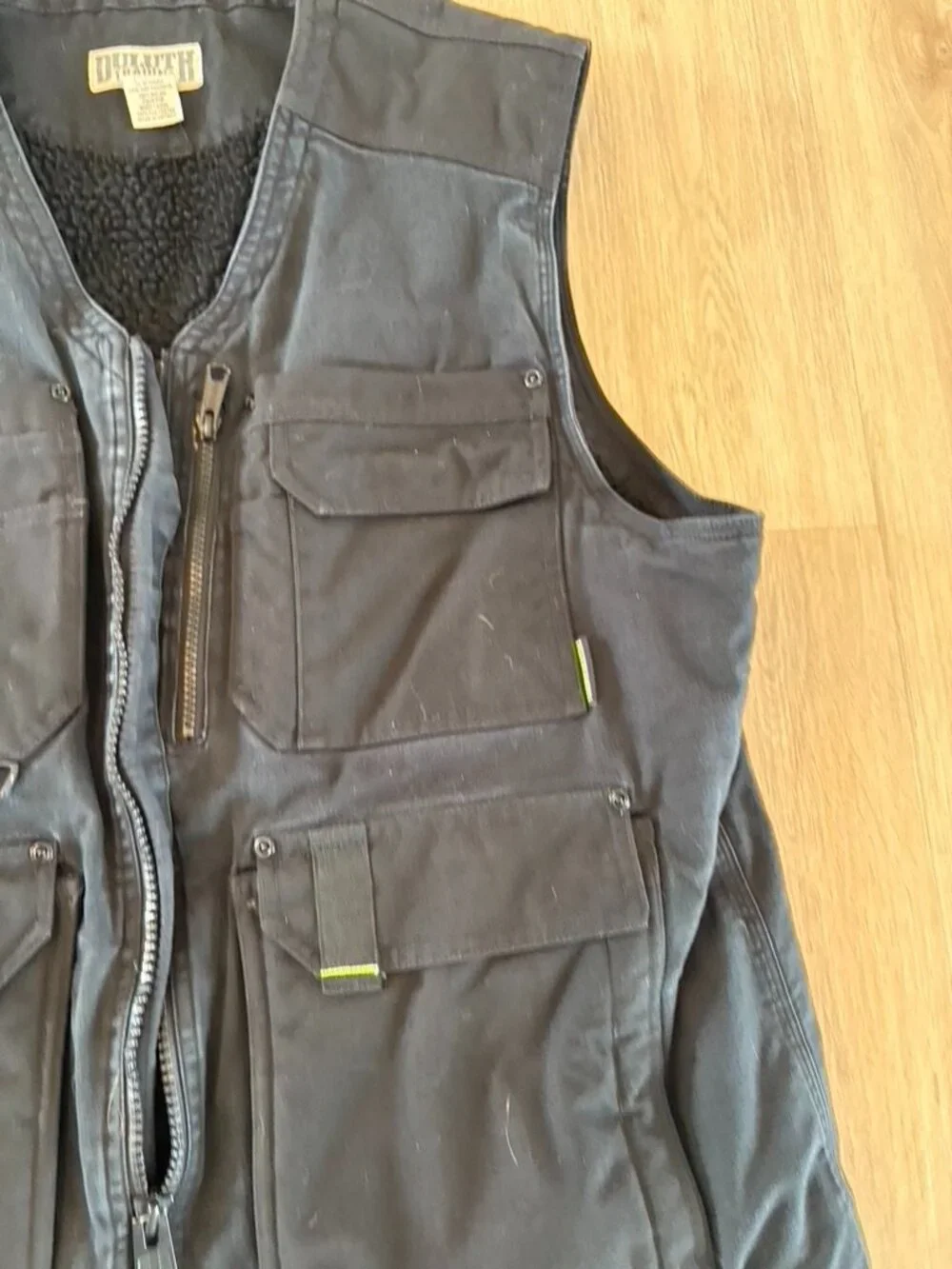 Duluth Trading Co Iron Range Fire Hose Lined vest Black Large